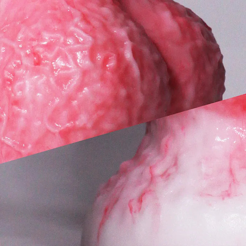 Pink platinum silicone shaped penis masturbation toy for women, Berserker S and M sizes.