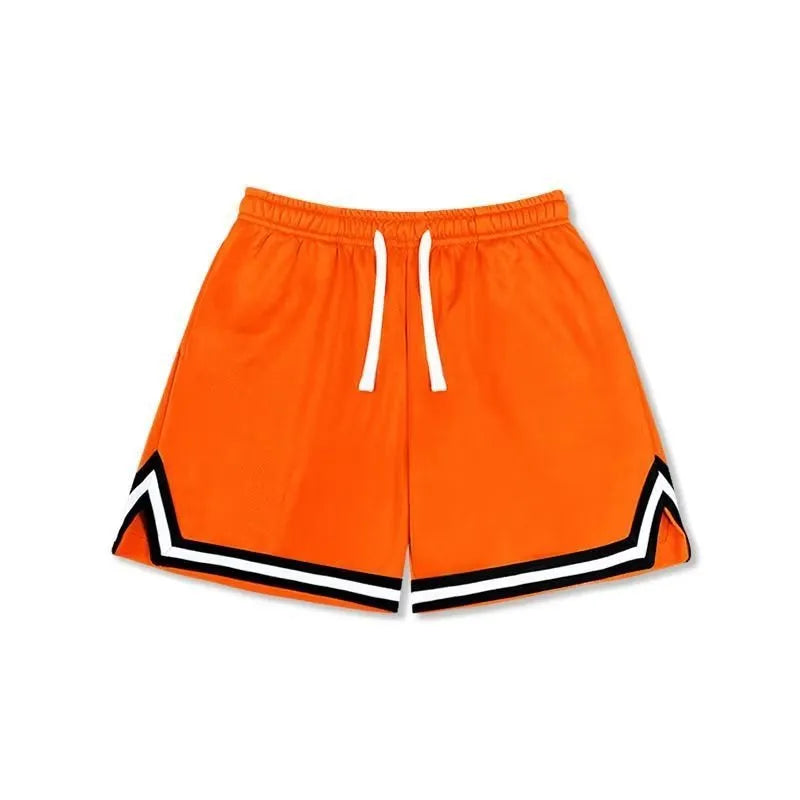 Men's polyester sports shorts in loose fit design available in multiple colours including black, white and blue shades