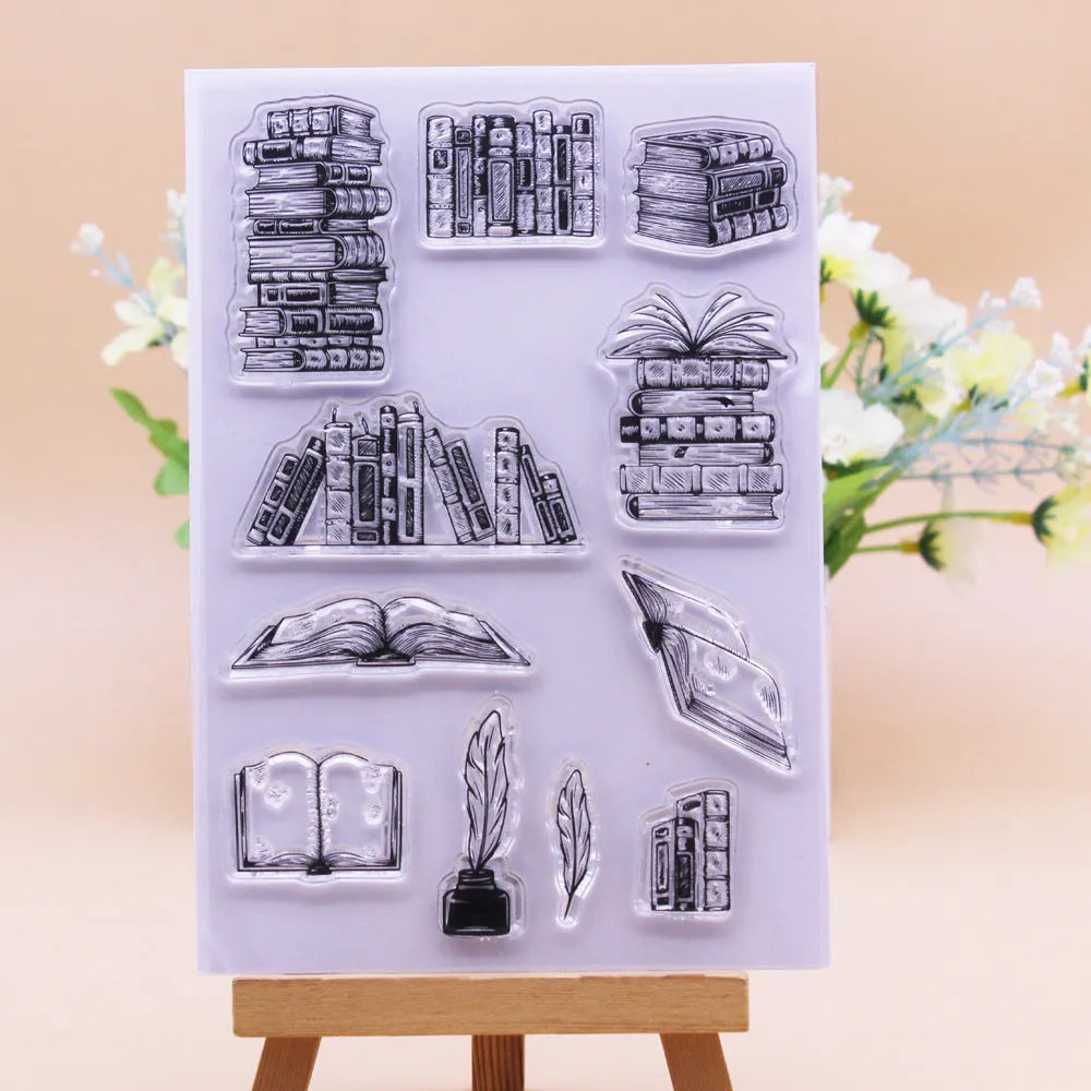 Transparent silicone stamp with seal pattern measuring 11 by 16 centimetres