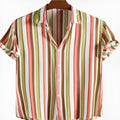 Men's short-sleeve casual shirt with a digital printed pattern, shown in a single colour.