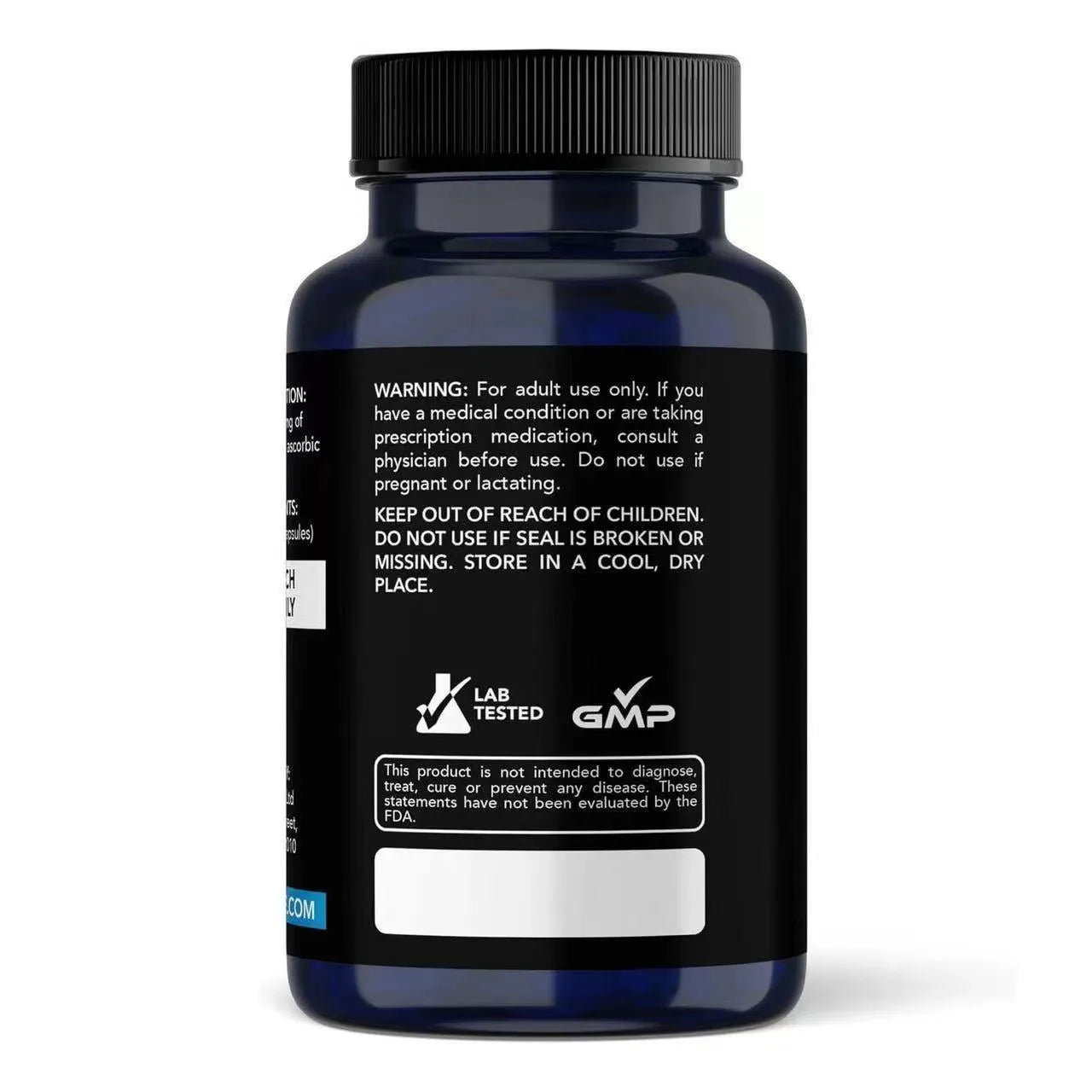 White methylene blue capsule supplement bottle containing 60 tablets