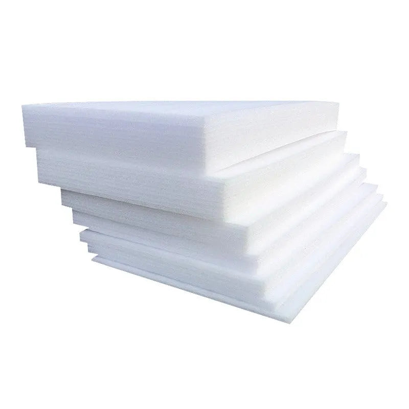 White EPE pearl cotton foam board showing its large 2 metre by 1 metre flat surface and 10mm thickness.