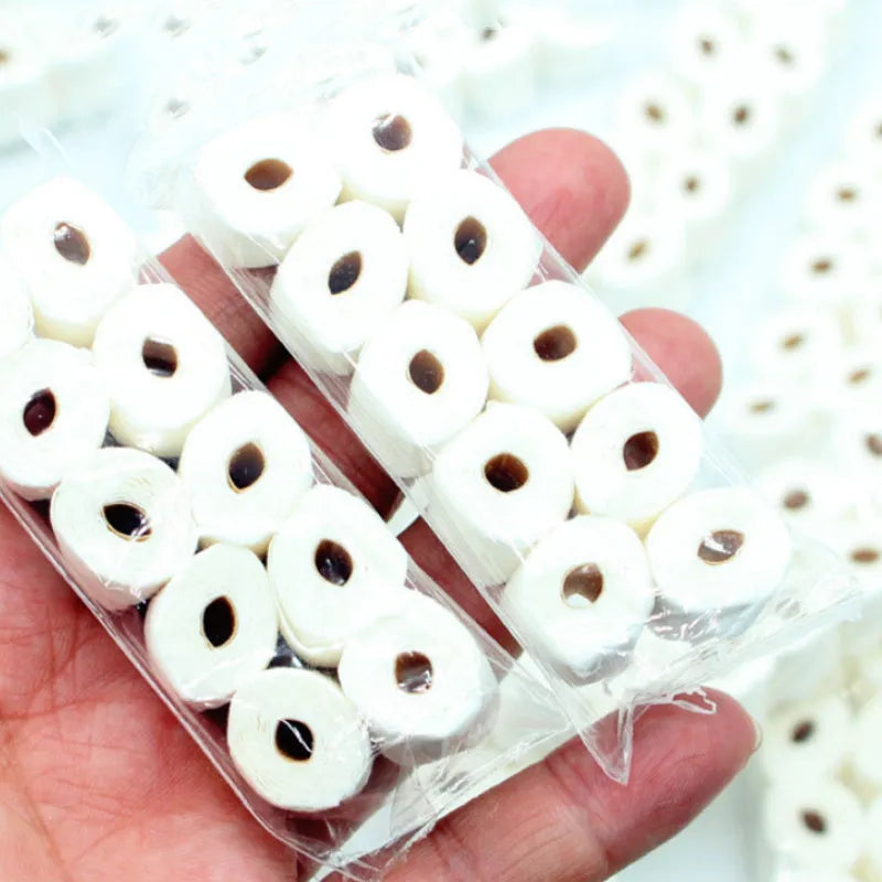 Miniature simulated tissue roll paper model measuring 30mm by 15mm by 80mm for children's play