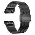 Stainless steel card-style replacement strap for Garmin Fenix watches in silver colour