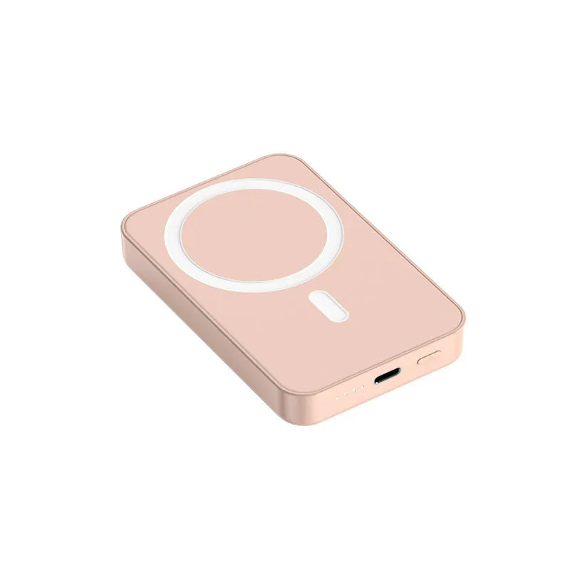 Magnetic wireless power bank in pink, purple or white with 20000mAh capacity and 20W output