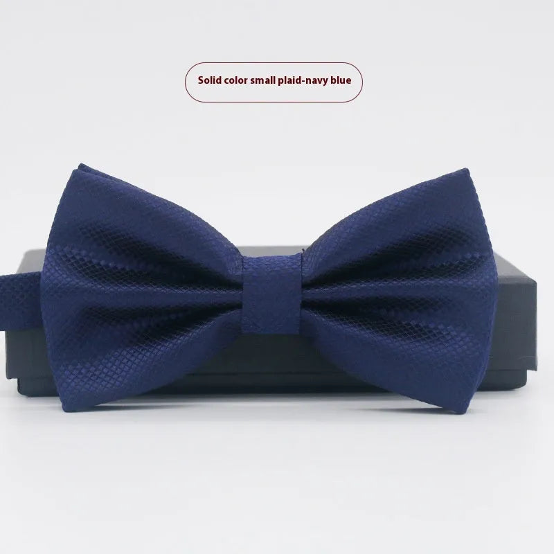 Solid colour flat head polyester bow tie for formal wear and weddings