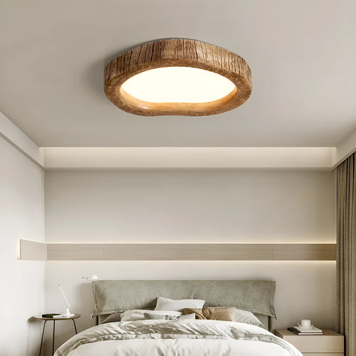 Round wood grain finish ceiling lamp with new Chinese style design