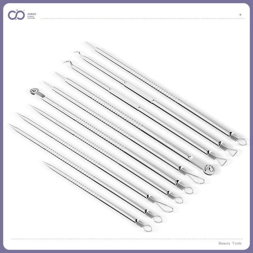 Four metal acne needles with ultra fine points, shown in assorted colours from a 33-option range.