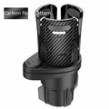 Car cup holder modification with carbon fibre pattern in matte black for centre console installation