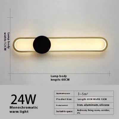 Modern minimalist wall lamp with metal shade in round black finish