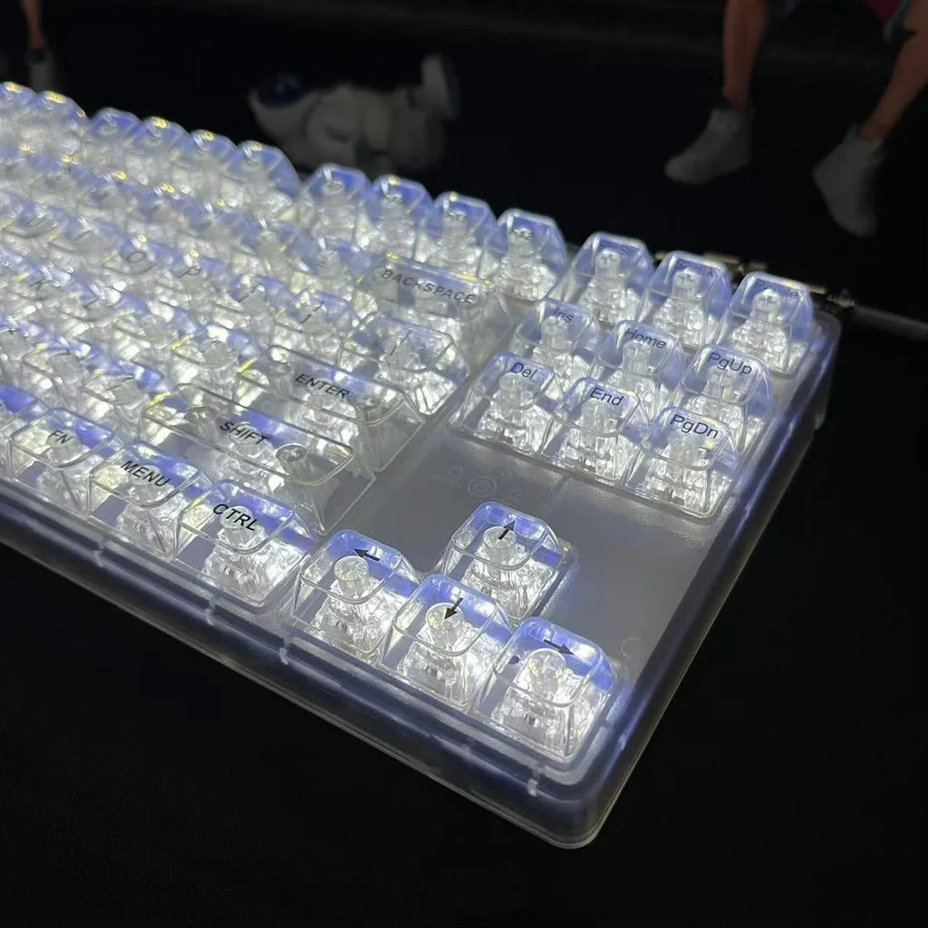 Transparent plastic 132-key universal keyboard key cap replacement set