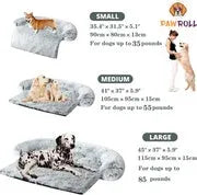 Grey dog bed with plush velvet cover and raised rim for small to large breeds