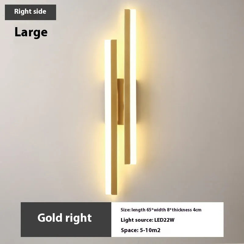 Minimalist Scandinavian-style LED wall light with acrylic shade in black or gold finish