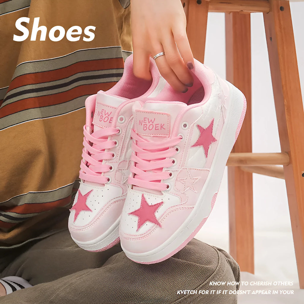 Denim skateboard shoes with round toe and front lace-up design in black, green or pink colour options
