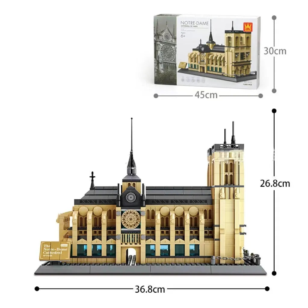 Wange building blocks set with over 800 ABS plastic pieces for landmark construction