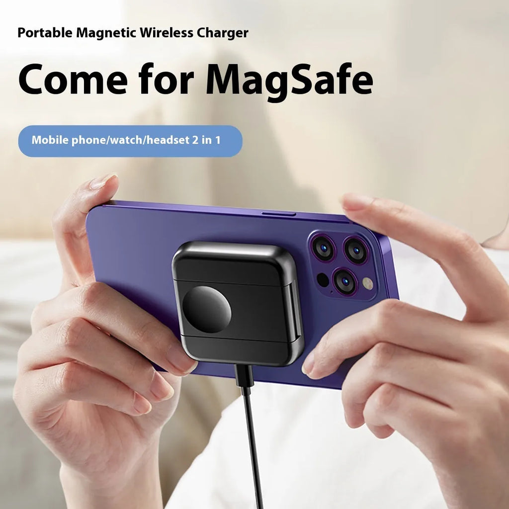 Three-in-one wireless charger with black plastic ABS PC body for watch earphone and mobile phone