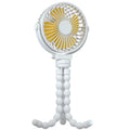 Black flexible tripod clip-on portable fan with 3 speed buttons and rotating head