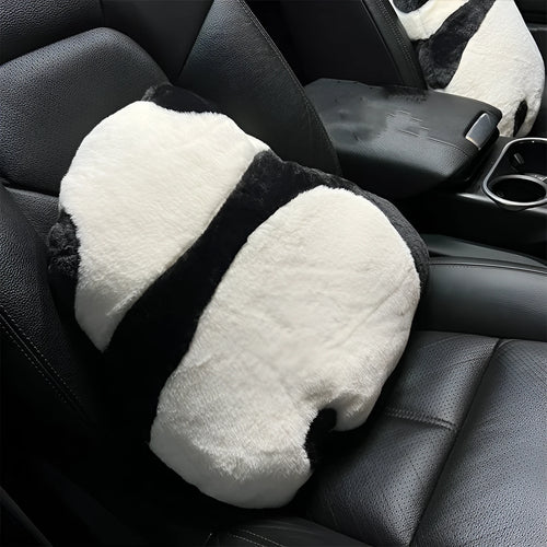 Cartoon panda plush car waist cushion with PP cotton filling for lumbar support