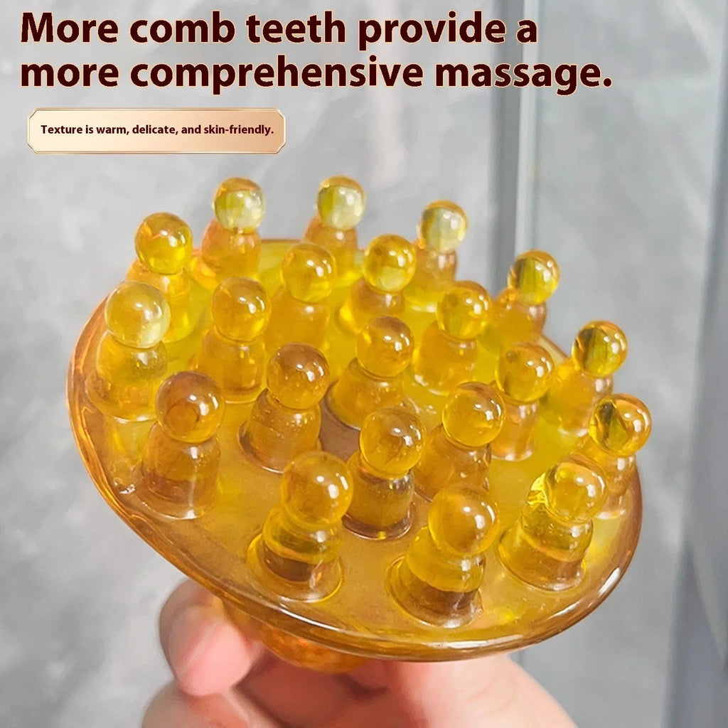 Disc massage comb meridian comb for head health massage brown plastic 21 teeth