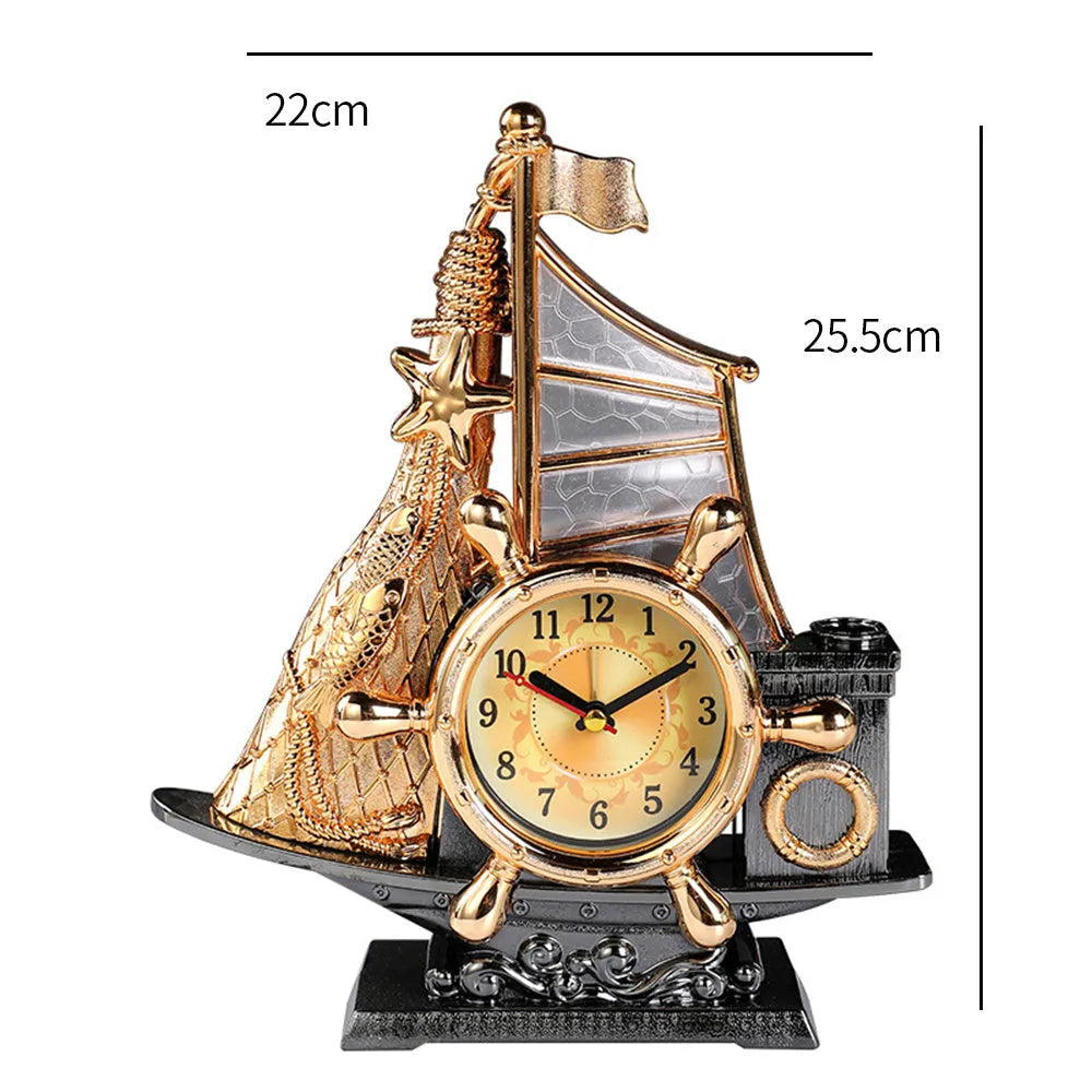 Fashion bedroom alarm clock in gold or silver colour with creative home decor design