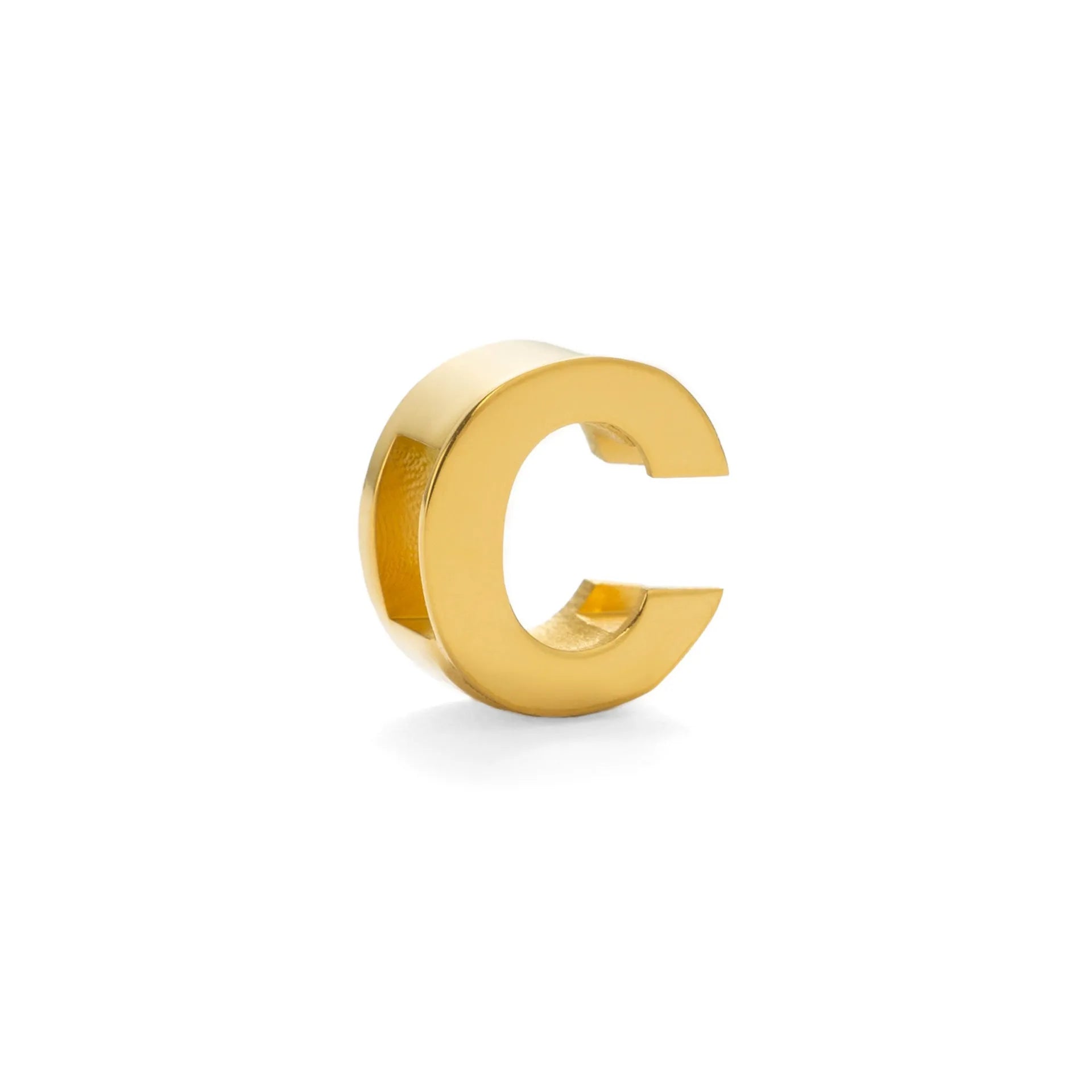 Gold electroplated titanium steel necklace with letter pendant on matching chain