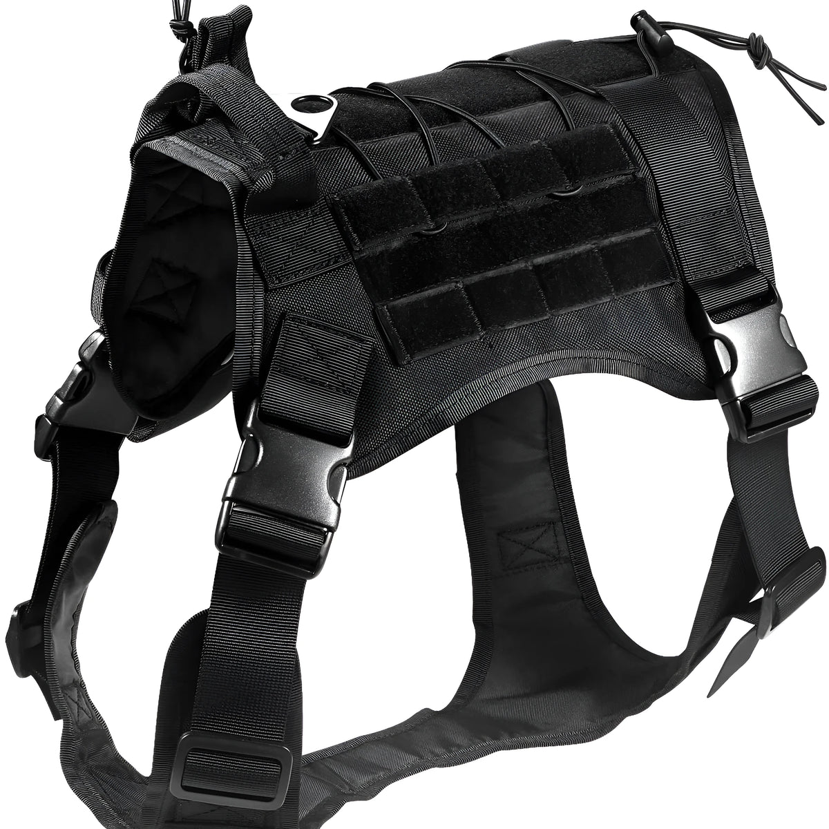 Nylon outdoor tactical dog vest in camouflage, black, green, or khaki, sizes L M XL