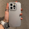 Two-in-one drop-resistant iPhone case in grey black with grinding finish, PC material, all-inclusive design.