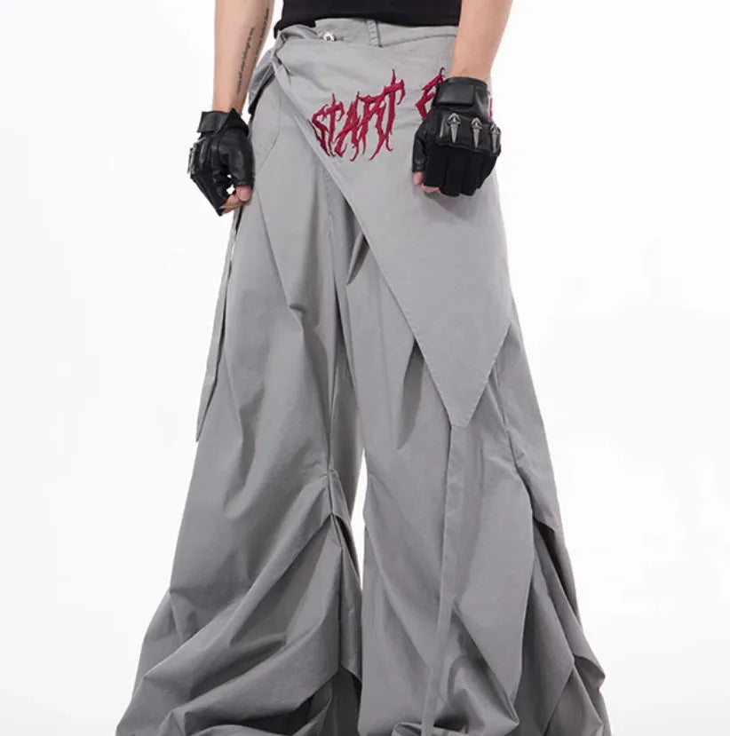 Boy wearing black wide-leg pants with Korean-inspired casual styling