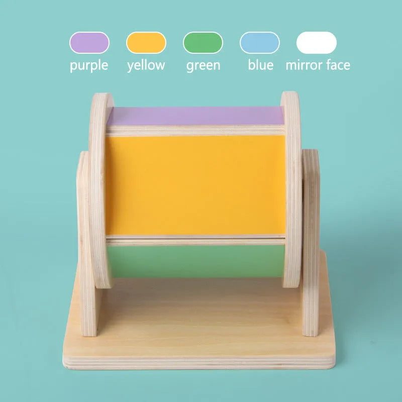 Wooden five-sided textile drum in Colour 042 for infant voice recognition training
