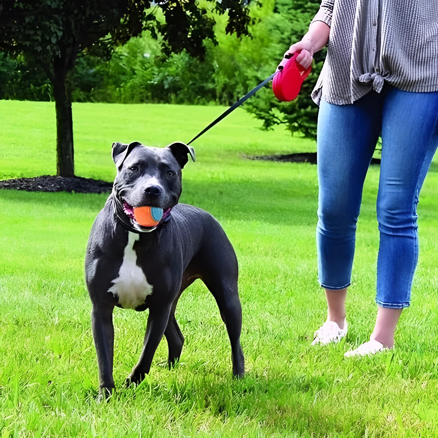 TPR dog training ball with sound in two-tone colours for molar exercise