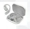 Hanging Bluetooth earphones A51 in black on a charging case, with Type-C port