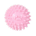 6cm TPR dog chewing ball with textured footprint surface in blue, pink and yellow colour options