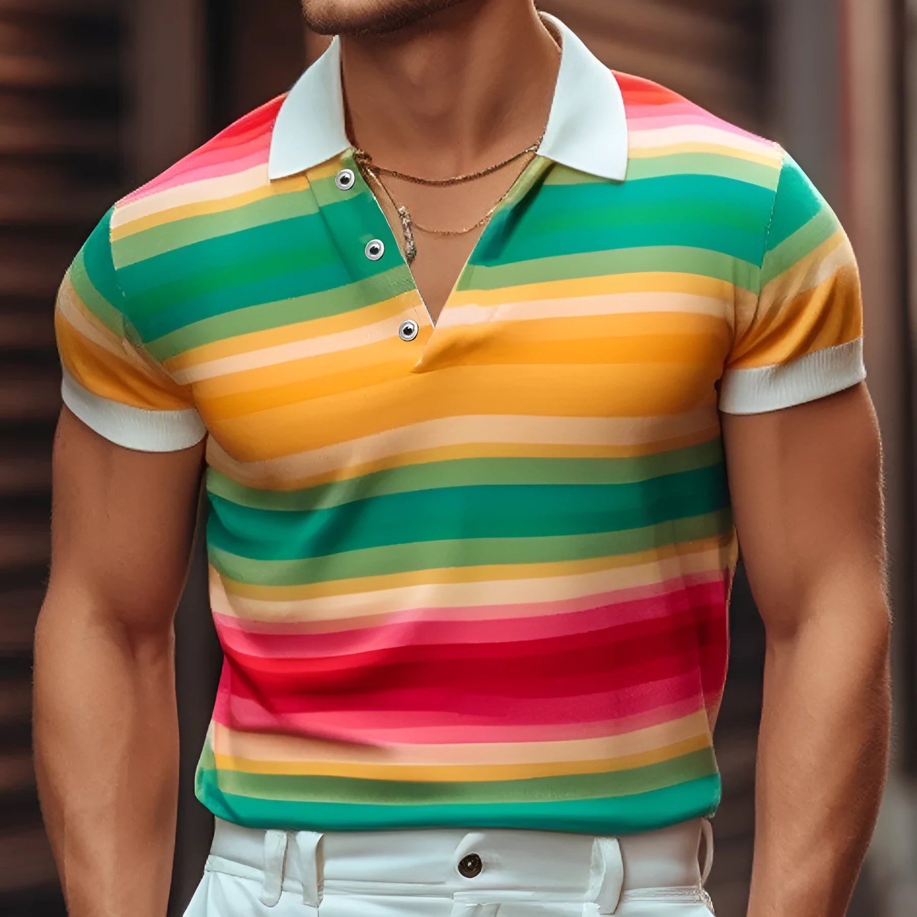 Men's slim fit digital print T-shirt in polyester fibre, short sleeves, colour style G32P1102, size range S to 6XL