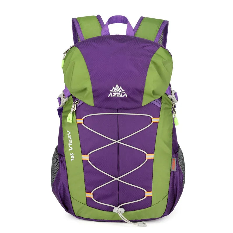 AZELA 20-litre colour-block hiking backpack in black, lightweight for camping and travel