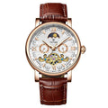 Calendar large dial thin mechanical watch for men, 17mm case, available in white black gold colours