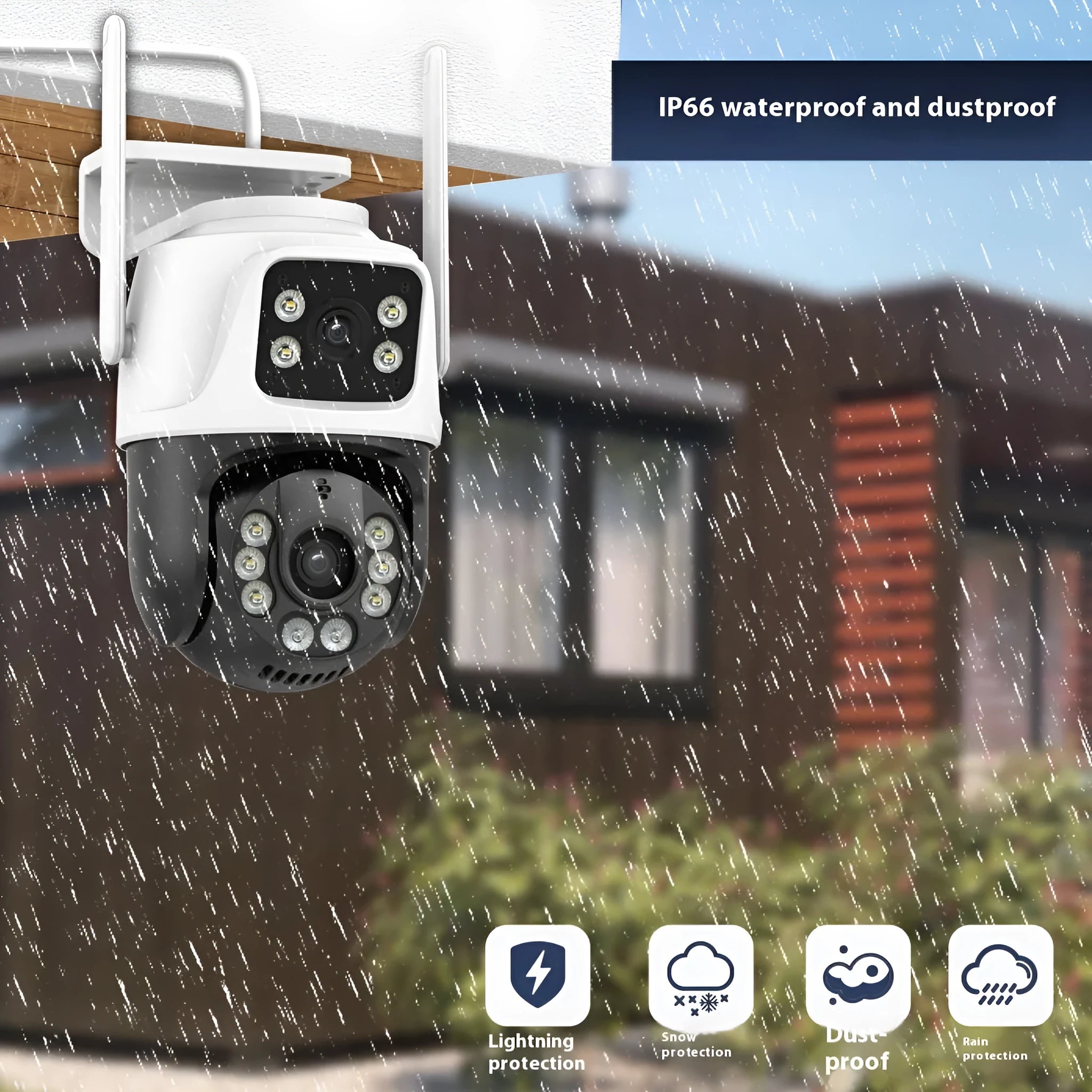 Outdoor dual screen wireless monitor with 3MP binocular camera system and British standard plug