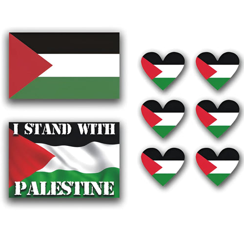 Palestinian flag car decal sticker made from PET material for exterior application.