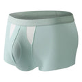 Ice silk double-layer nylon underwear shorts for men and women in various colours on a hanger.