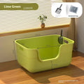Oversized splash-proof cat litter box in PP, 50cm height, with semi-closed design, available in multiple colours, includes free litter spoon