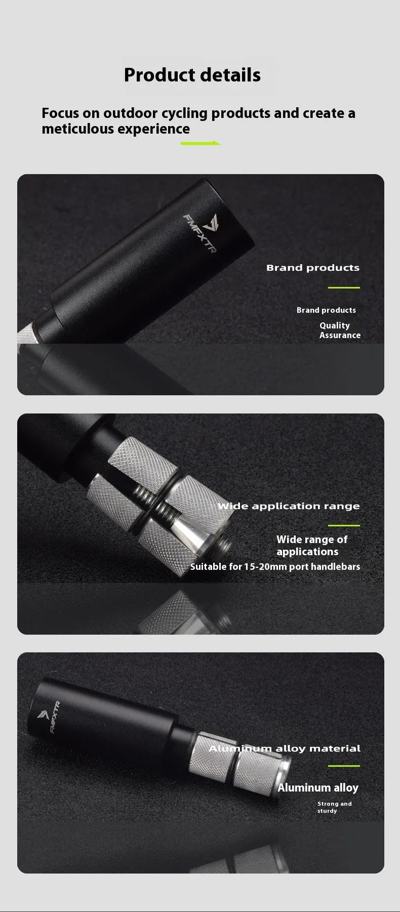 Aluminium alloy folding bicycle handlebar extensions showing adjustable width range