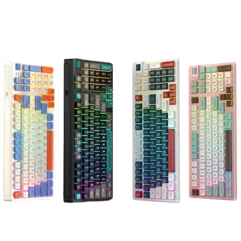 Plastic desktop keyboard with three colour luminous backlight showing black and green colour option