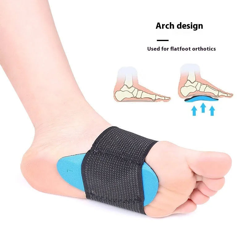Blue elastic bandage foot pad arch support insoles for flat feet in adult and children sizes