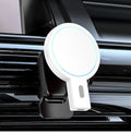 Black and white magnetic absorption wireless charger with charging cable