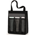 Large black and pink swimming gym bag with dry wet separation compartments and mesh pocket