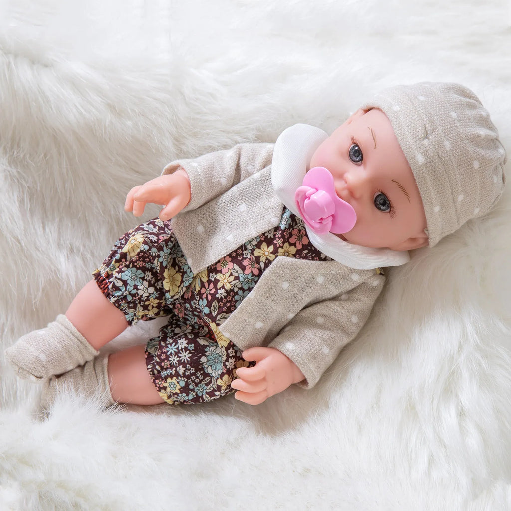30cm full vinyl baby doll with changeable doll clothes suit in TM-010 or TM-011 colour