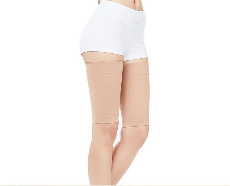 Nylon leg shaping belt in black or skin colour, middle calf length, free size, one pair for fitness and body shaping