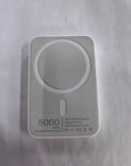 White magnetic wireless charger power bank showing compact dimensions and creative design