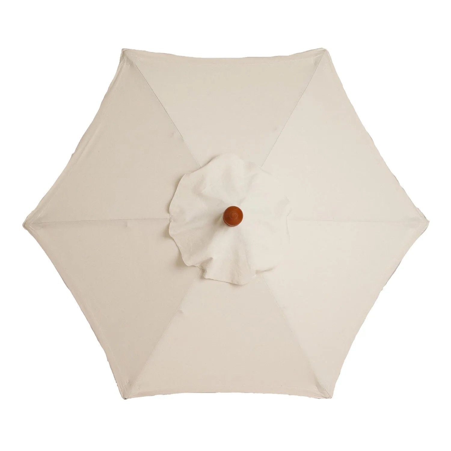 Outdoor manual long handle rainproof sun umbrella in beige, 2.7m diameter with 8-bone frame