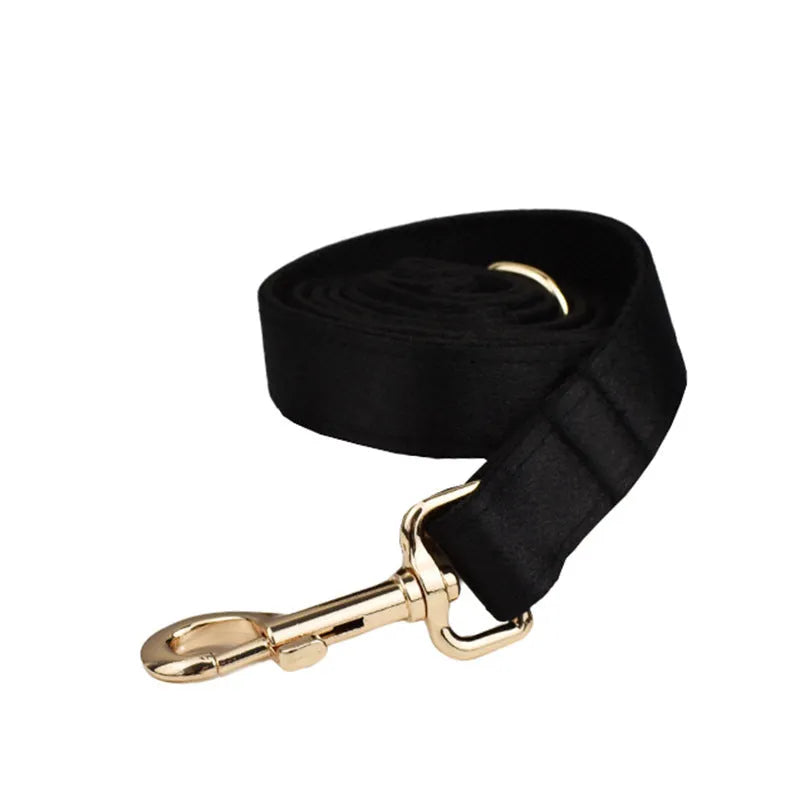 Cloth dog chest strap traction rope set with collar, leash, bow, and vest components