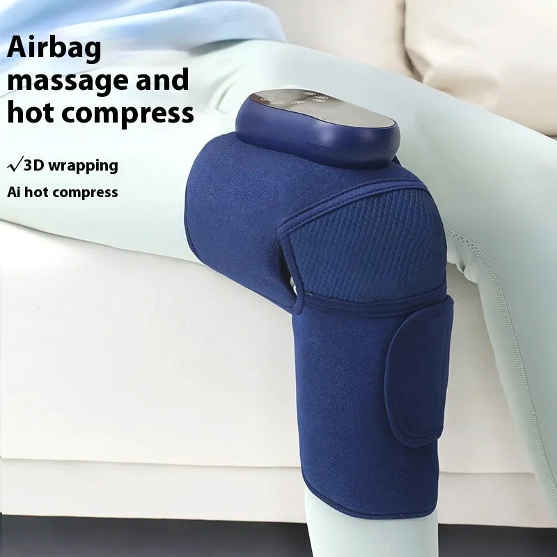Airbag blue self-heating knee massager with adjustable power control